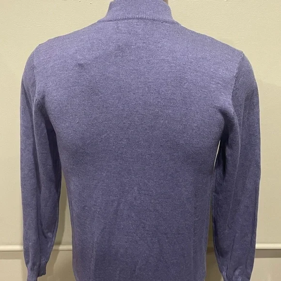 Lavane sweater zipper up mock neck gray regular fit stretchy - Picture 2 of 3